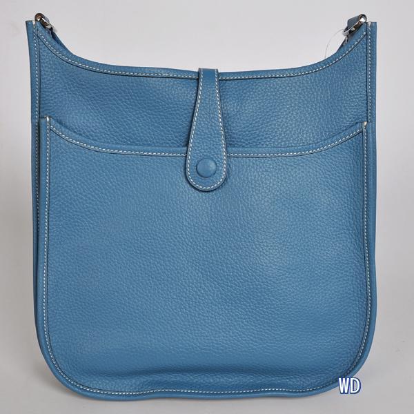 Hermes Evelyne GM W28cm Messanger Bag Blue